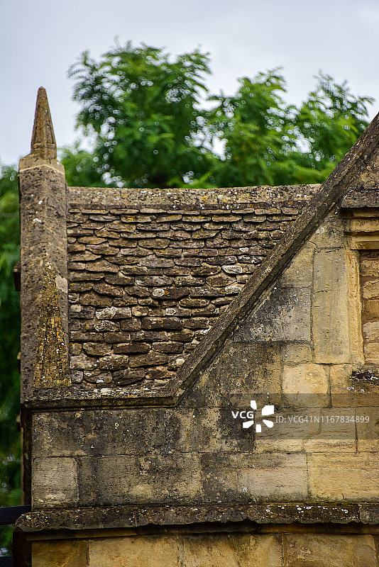 科茨沃尔德石灰石瓦屋顶图片素材