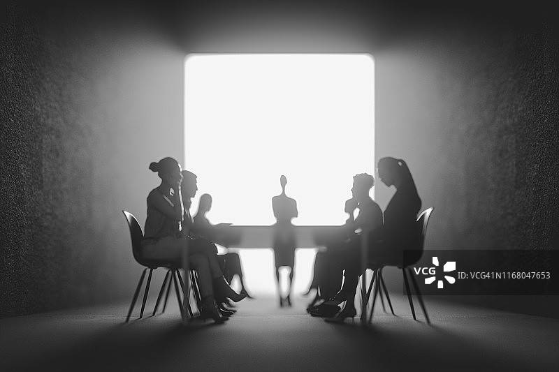 虚焦商务人士群体图片素材