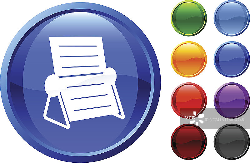 带白色滚轮甲板图片的圆形蓝色光面图标图片素材