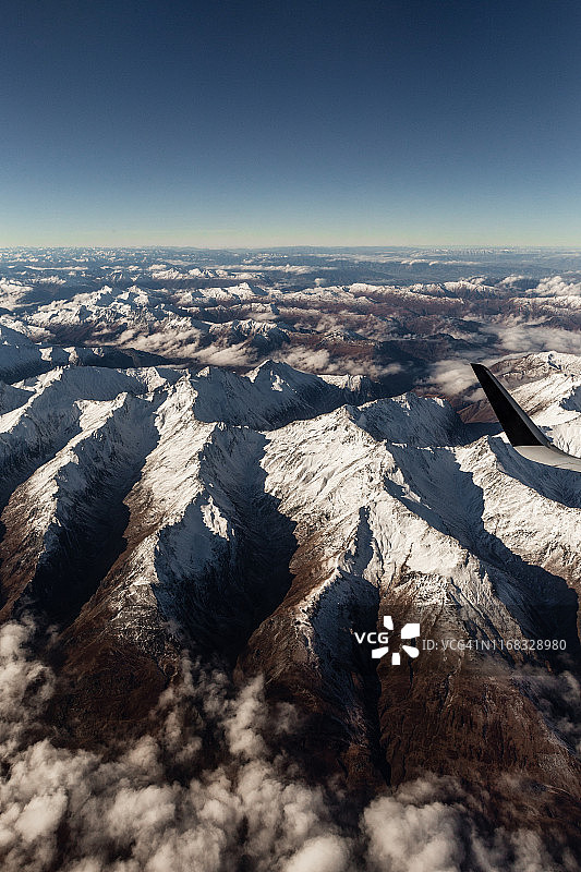 飞越新西兰南阿尔卑斯山脉图片素材