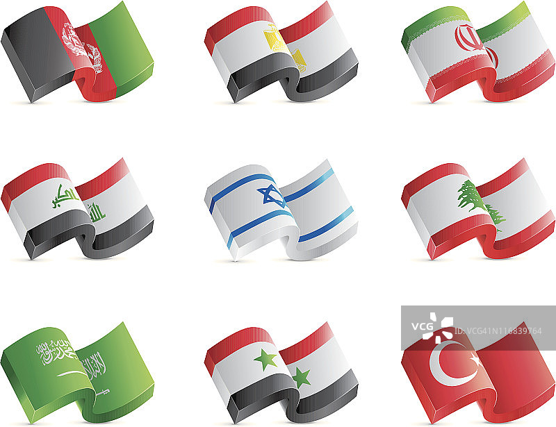 中东国家旗帜图案图片素材