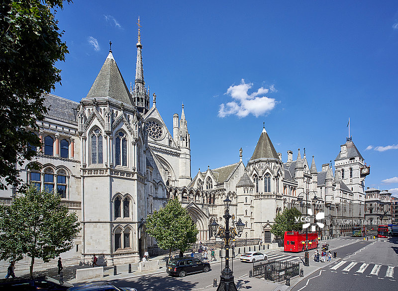 伦敦皇家司法院的高角度视角图片素材