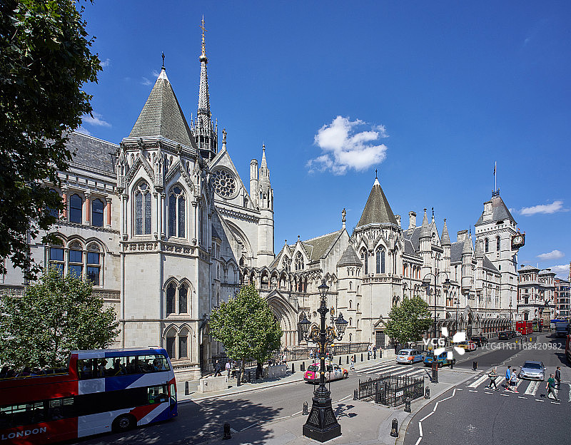 伦敦皇家司法院的高角度视角图片素材