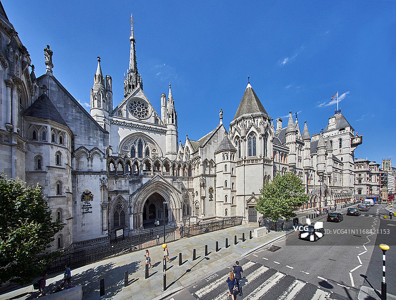 伦敦皇家司法院的高角度视角图片素材