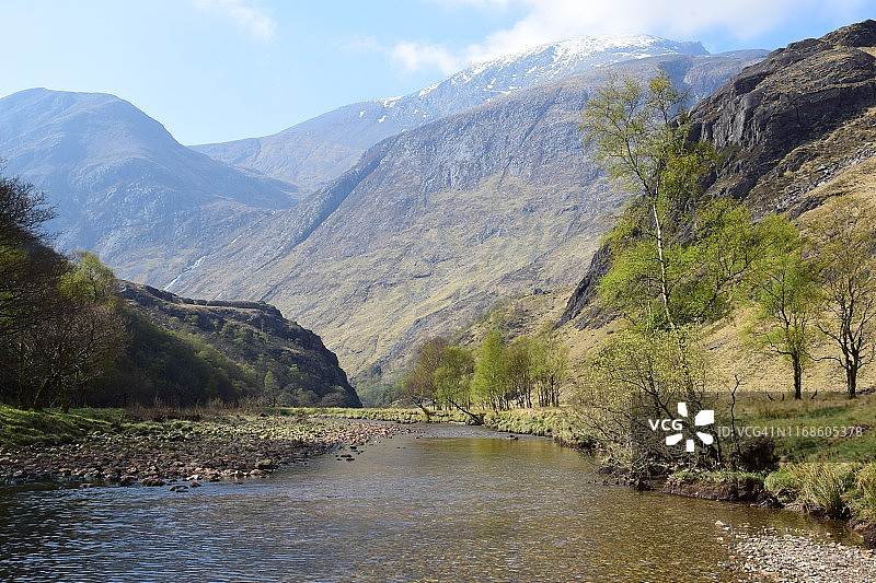 苏格兰格伦尼维斯的河流图片素材