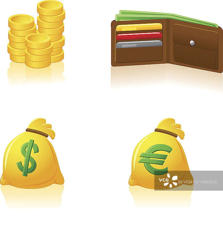 金钱图标集图片素材