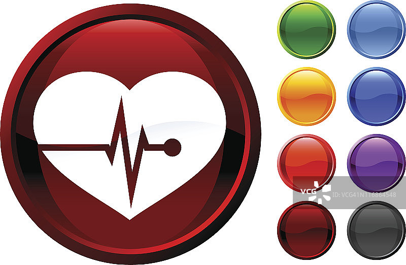 心率圆形按钮图标图片素材