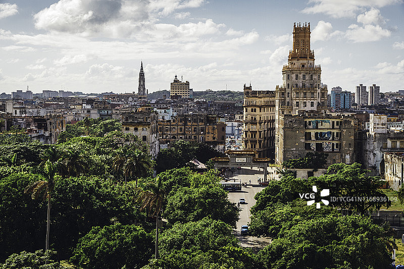 从老哈瓦那和中国城顶端俯瞰图片素材