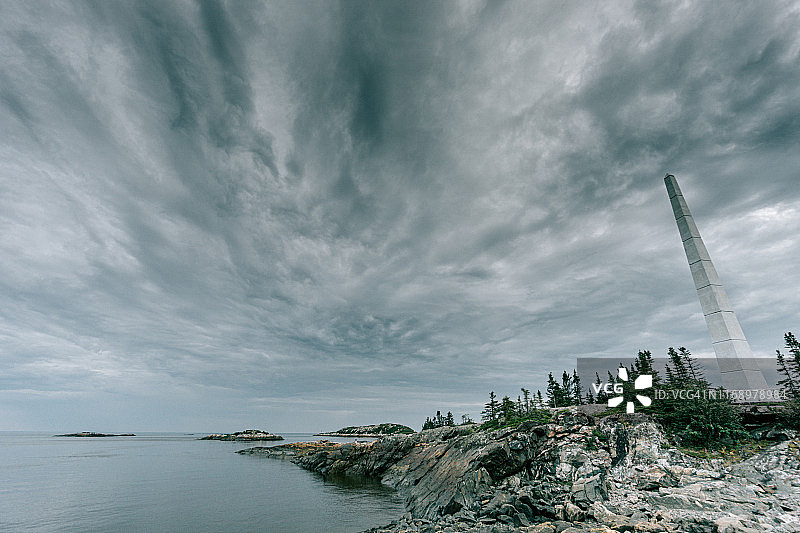 魁北克北岸拉古诺群岛及其小岛，从码头所见图片素材
