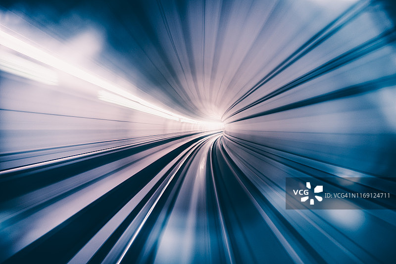 火车隧道内的抽象速度运动图片素材
