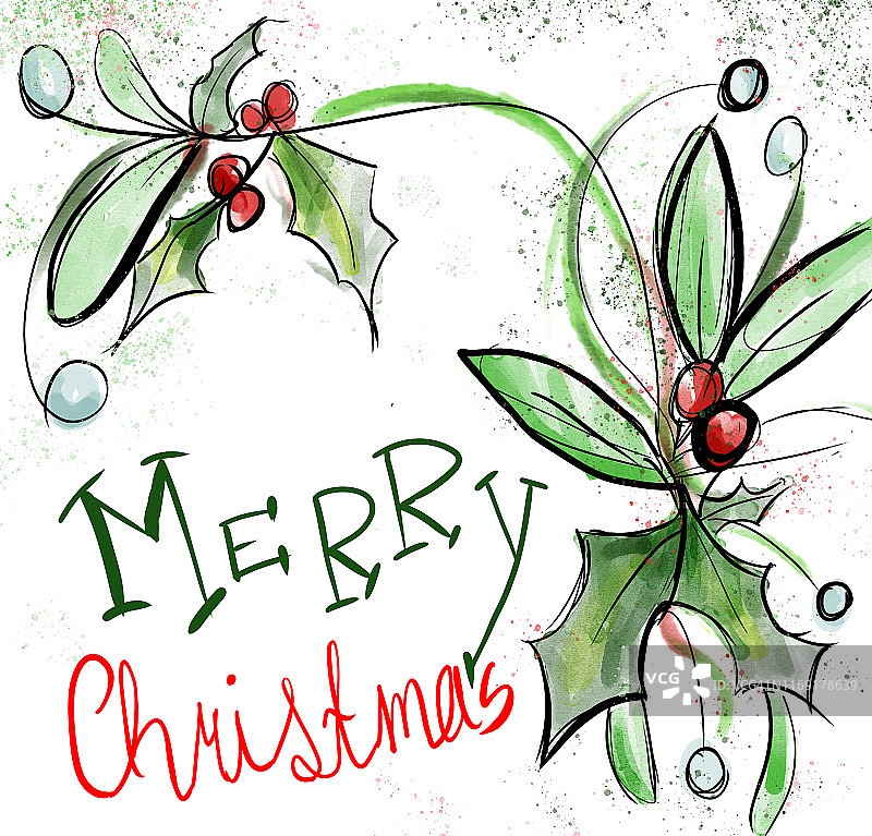 圣诞插画 - 圣诞贺卡祝福图片素材