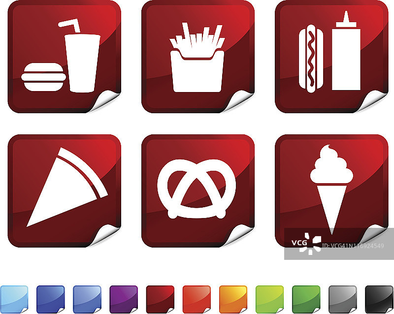 快餐免版税矢量图标集图片素材