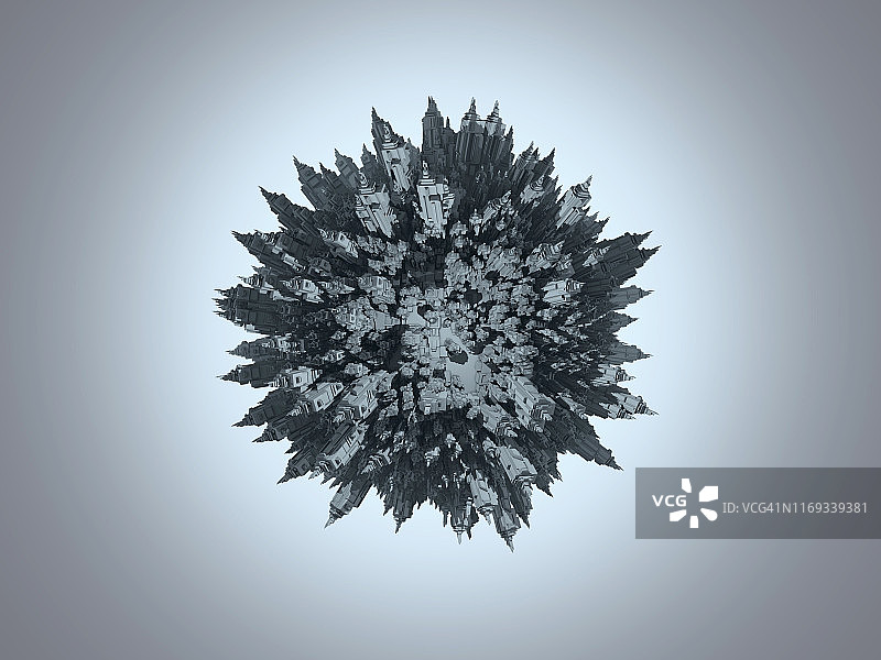 高楼林立的地球3D渲染图片素材