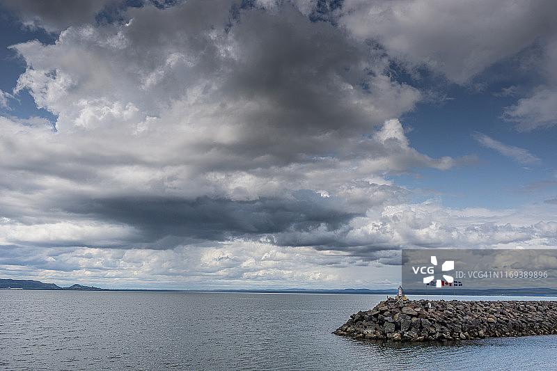 魁北克北岸马尼夸根地区七岛港口一角图片素材