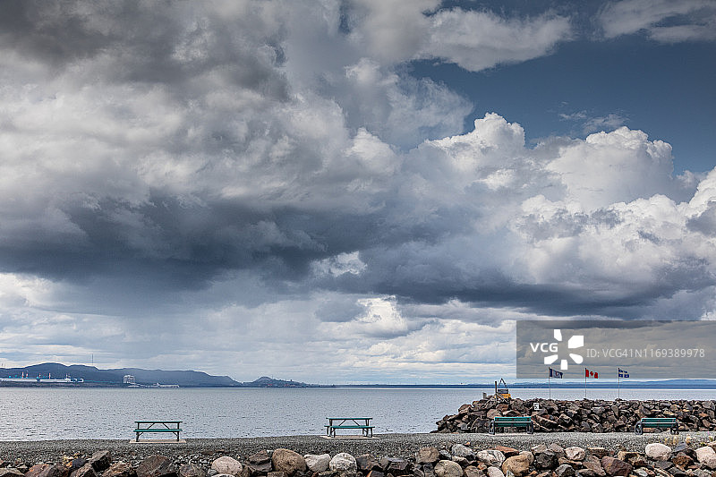 魁北克北岸马尼夸根地区七岛港口一角图片素材