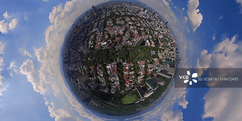 墨西哥城波兰科住宅区的微型星球图像图片素材