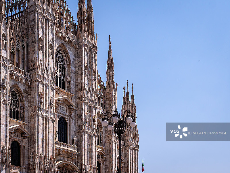 米兰市中心的米兰主教座堂景观，意大利图片素材