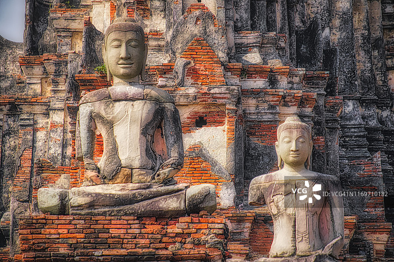 泰国大城府的坐佛图片素材