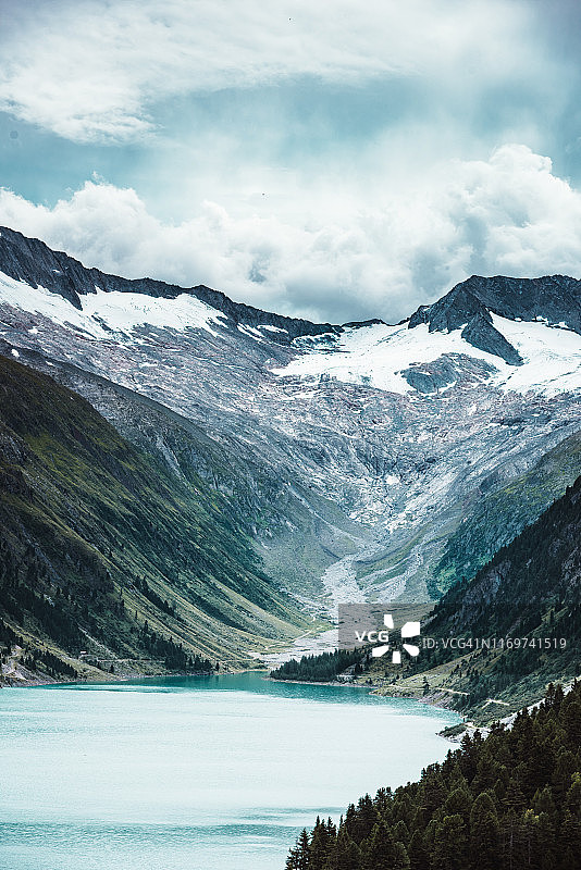 奥地利施莱盖斯水库冰川景观图片素材
