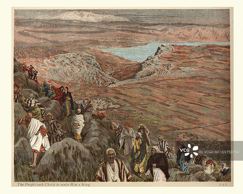 《新约》，人们希望拥立基督为王图片素材