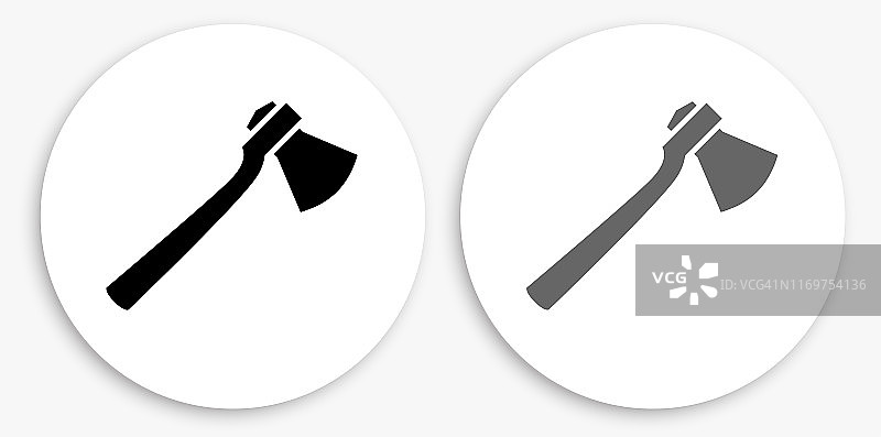 黑色和白色圆形斧头图标图片素材