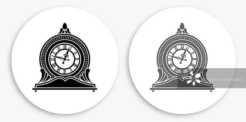 黑白圆形时钟图标图片素材