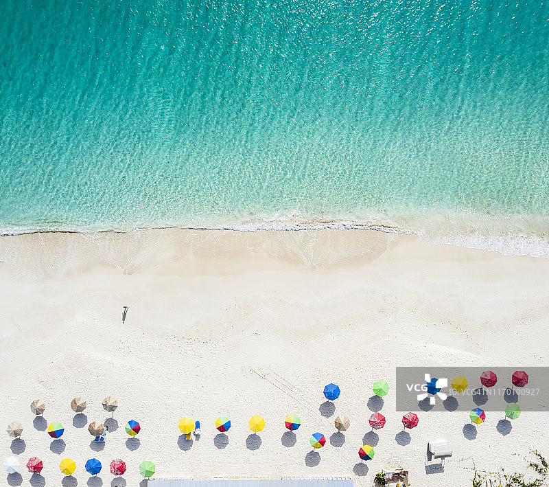 加勒比安的列斯群岛热带海滩航拍图片素材