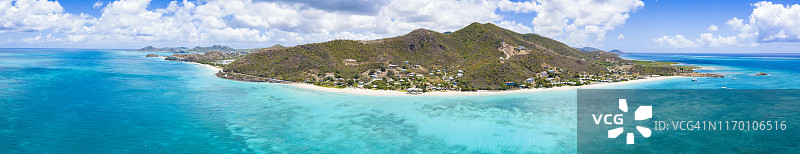 加勒比海安提瓜岛空中全景图片素材