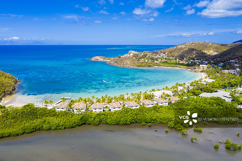 加勒比海安的列斯群岛奢华度假村航拍图片素材