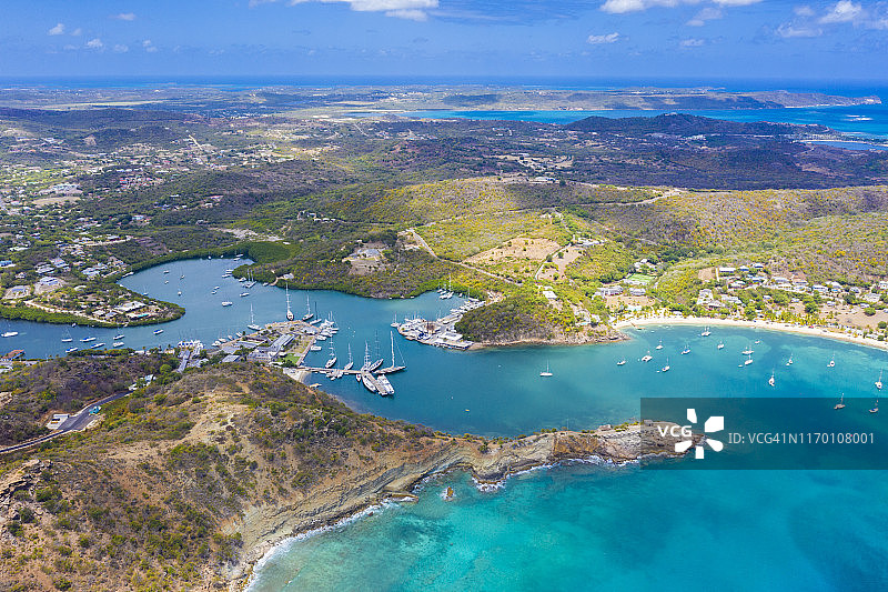 加勒比海安提瓜岛英国港航拍图片素材