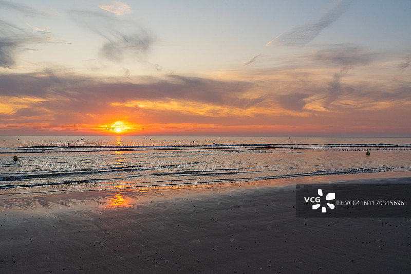 大西洋海滩日落图片素材