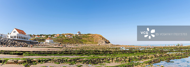 法国格里内角附近的海滩全景图片素材