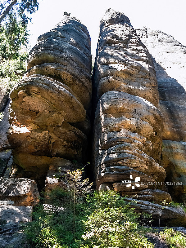 捷克共和国泰普利采附近泰普利采岩石中的砂岩地层图片素材