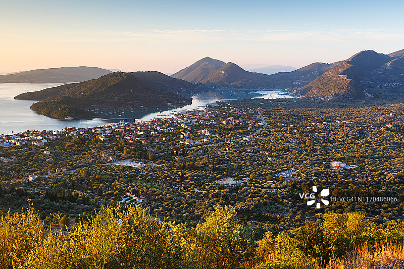 希腊莱夫卡达岛尼德里村风光图片素材
