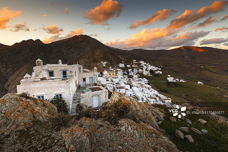 希腊塞里福斯岛乔拉村风光图片素材