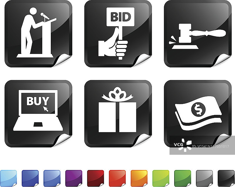 贴纸上的免版税拍卖矢量艺术图片素材