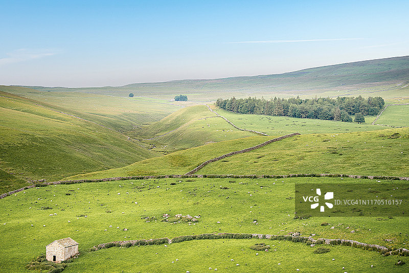 约克郡山谷国家公园的谷仓房屋，英国图片素材
