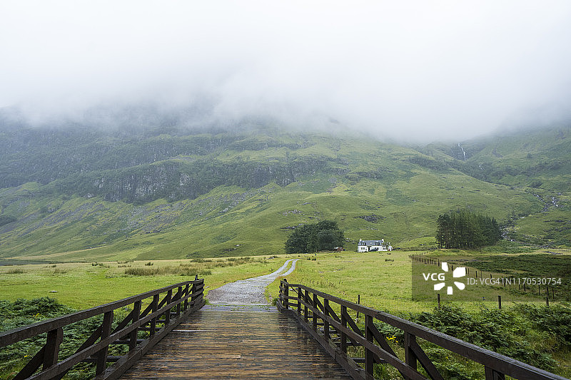 苏格兰高地格伦科峡谷寇河桥图片素材