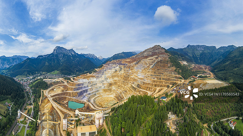 露天矿全景航拍图片素材