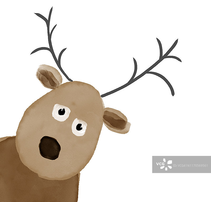 可爱驯鹿圣诞贺卡插画图片素材