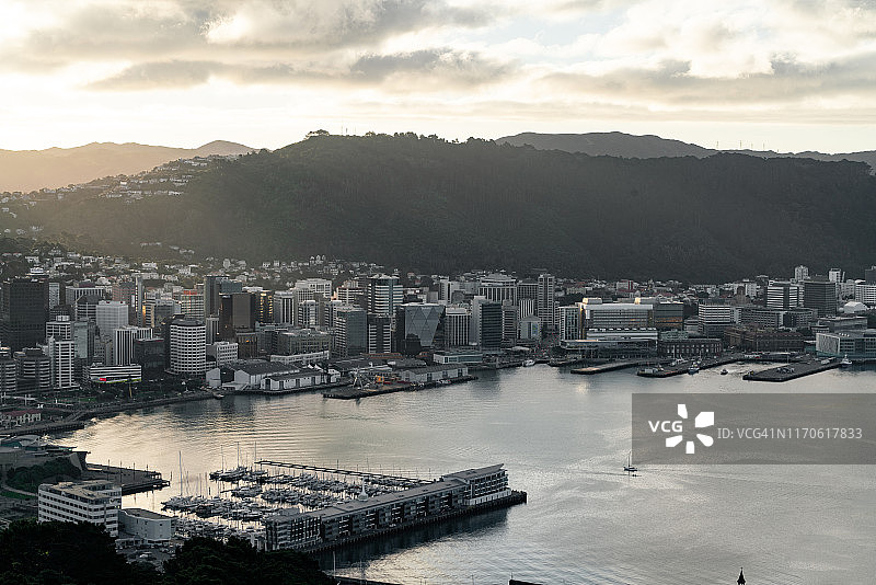 新西兰惠灵顿日落城市景观图片素材