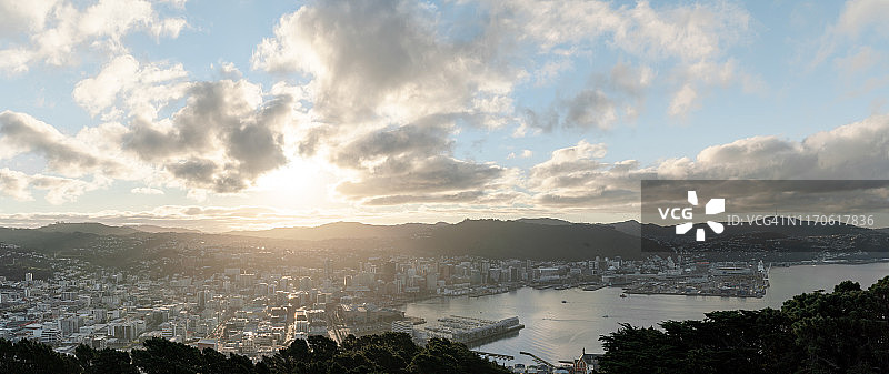 新西兰惠灵顿日落城市景观图片素材