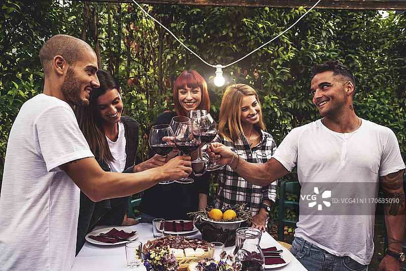 意大利农家乐的葡萄园派对图片素材