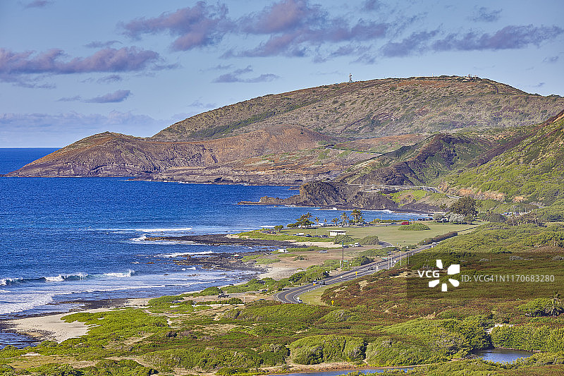 美国夏威夷瓦胡岛凯维州立风景海岸线图片素材