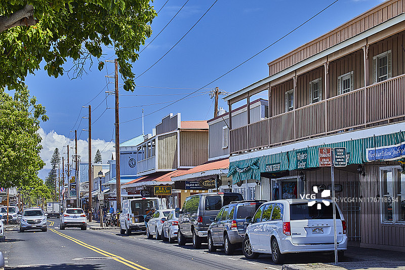 美国夏威夷毛伊岛拉海纳镇的历史建筑图片素材