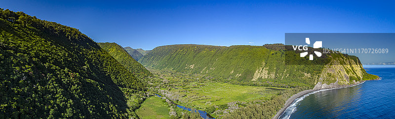 怀皮奥海滩和山谷，夏威夷大岛，美国图片素材