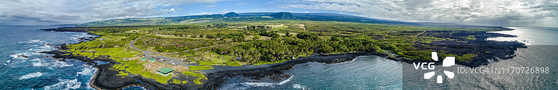 波霍伊基黑沙滩，帕霍亚，大岛，夏威夷，美国图片素材