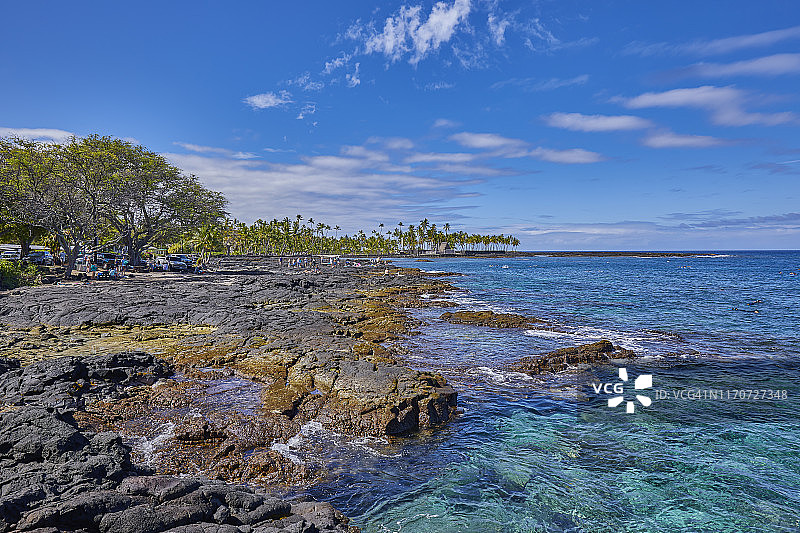 霍瑙瑙海滩，两步，霍瑙瑙，大岛，夏威夷，美国图片素材