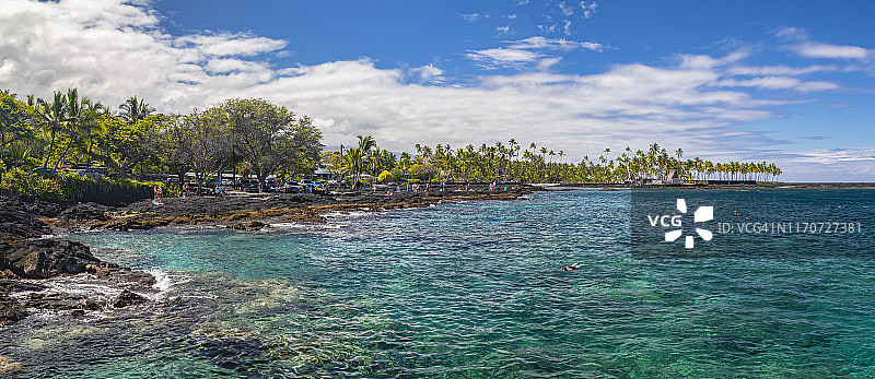 霍瑙瑙海滩，两步，霍瑙瑙，大岛，夏威夷，美国图片素材