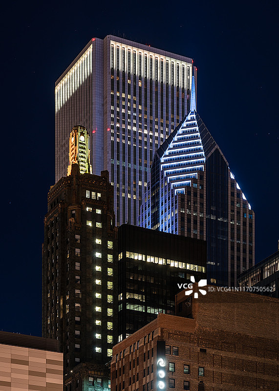 芝加哥建筑夜景图片素材
